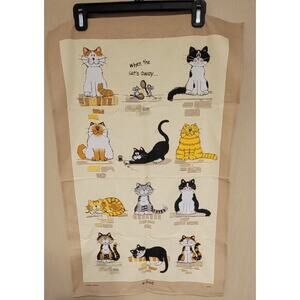 SAMUEL LAMONT, "WHEN THE CAT'S AWAY..."TEA / KITCHEN TOWEL w/ LOOP